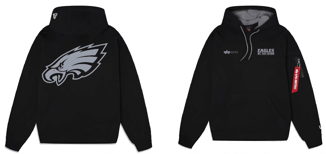 Men Philadelphia Eagles 2024 Nike NFL black hoodie->nfl t-shirts->Sports Accessory